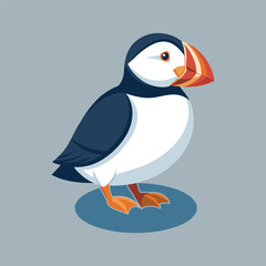 Naklejka premium Cute Puffin Character Cartoon Illustration Design.