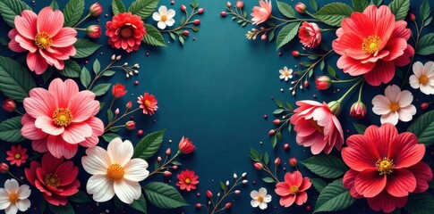 Intricate floral design, overflowing abundance, detail, ribbon