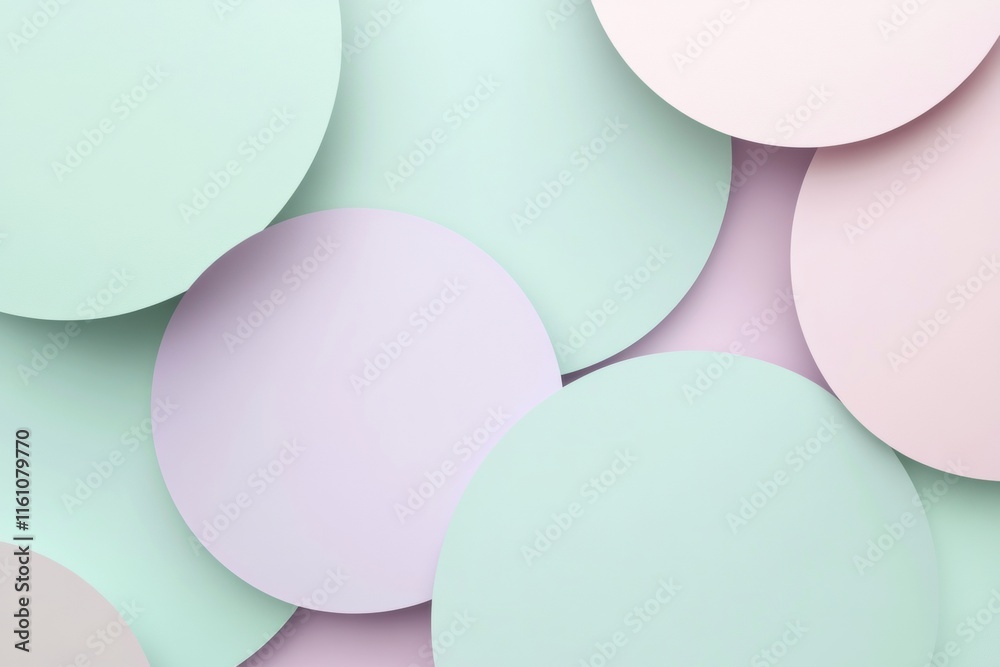 Poster Overlapping semi transparent circles in pastel tones create an ideal backdrop for text and design elements. Generative AI