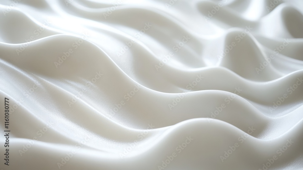 Poster textured white fabric with soft ripples creating a smooth, elegant surface ideal for background and 