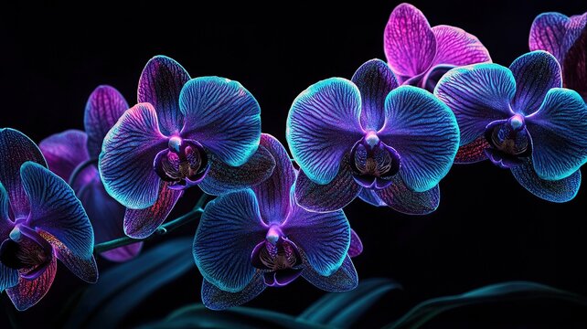 Close-up view of beautiful orchid flower with blurred background