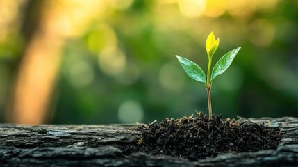 Core Leadership Skills Growth and Development in Resilience and Communication with a Young Plant Emerging from Soil