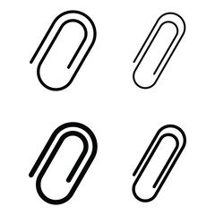 Paper clip icon. Set paperclip icon. Paper clip line icon. Paper clip icon vector set. Paper clip illustration sign collection. Clip symbol or logo.