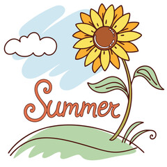 Summer vector logo illustration