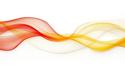 Fototapeta premium Abstract red and yellow wave design on white background.