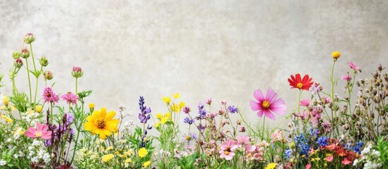 Wildflower identification sign featuring common flowering plants with a blank space for personalized text or information