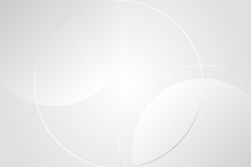 Abstract white and grey circle geometric graphic on white background.