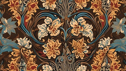 Detailed Indonesian Batik-Inspired Ethnic Pattern Design