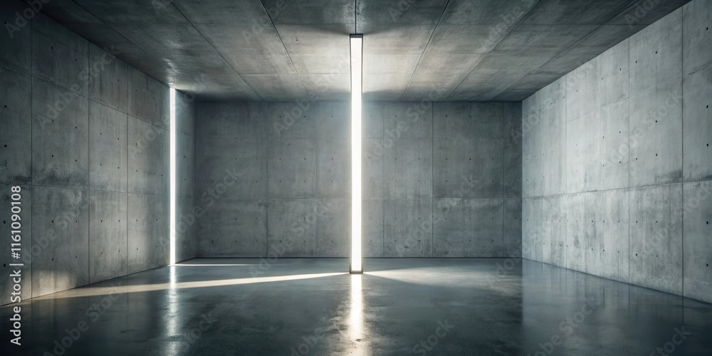Poster a beam of light pierces through the stark concrete walls of an empty room, casting a ray of hope ont