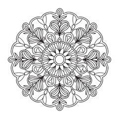 Outline Mandala for Coloring Book Page. Oriental Mandala vector. Mandala Coloring book line art vector illustration. Vector abstract mandala pattern.