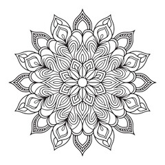 Outline Mandala for Coloring Book Page. Oriental Mandala vector. Mandala Coloring book line art vector illustration. Vector abstract mandala pattern.