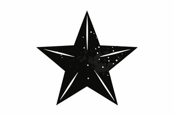 Fototapeta premium Glittering Star Icon - Black Silhouette Vector On White Background.