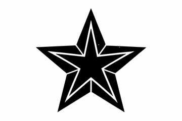 Obraz premium Glittering Star Icon - Black Silhouette Vector On White Background.