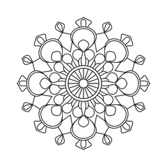 Outline Mandala for Coloring Book Page. Oriental Mandala vector. Mandala Coloring book line art vector illustration. Vector abstract mandala pattern.