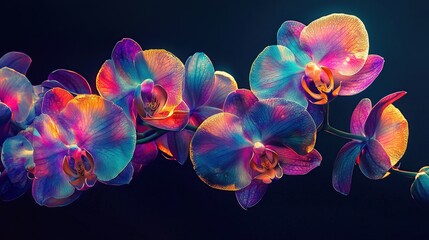 Close-up view of beautiful orchid flower with blurred background