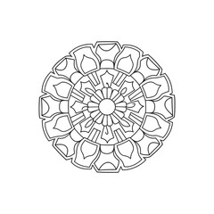 Outline Mandala for Coloring Book Page. Oriental Mandala vector. Mandala Coloring book line art vector illustration. Vector abstract mandala pattern.