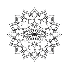 Outline Mandala for Coloring Book Page. Oriental Mandala vector. Mandala Coloring book line art vector illustration. Vector abstract mandala pattern.