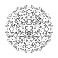 Outline Mandala for Coloring Book Page. Oriental Mandala vector. Mandala Coloring book line art vector illustration. Vector abstract mandala pattern.