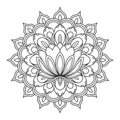 Outline Mandala for Coloring Book Page. Oriental Mandala vector. Mandala Coloring book line art vector illustration. Vector abstract mandala pattern.