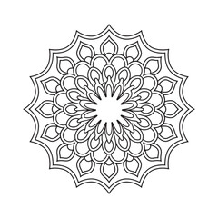 Outline Mandala for Coloring Book Page. Oriental Mandala vector. Mandala Coloring book line art vector illustration. Vector abstract mandala pattern.