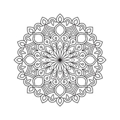 Outline Mandala for Coloring Book Page. Oriental Mandala vector. Mandala Coloring book line art vector illustration. Vector abstract mandala pattern.