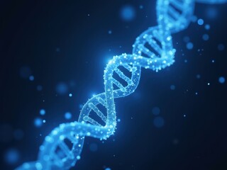 Explore the intricate beauty of a double helix structure illuminated in a stunning blue glow