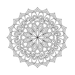 Outline Mandala for Coloring Book Page. Oriental Mandala vector. Mandala Coloring book line art vector illustration. Vector abstract mandala pattern.