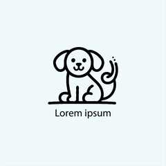 A minimalist black silhouette of a cute cartoon-style animal resembling a fox or cat