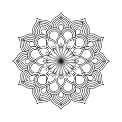 Outline Mandala for Coloring Book Page. Oriental Mandala vector. Mandala Coloring book line art vector illustration. Vector abstract mandala pattern.