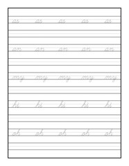 cursive writing Practice for teens