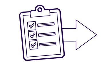 Outlined Minimal Icon Of A Clipboard Checklist Wit - Perfect For Minimalist Designs, Art, And Decor With Unique Geometric Aesthetic