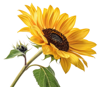 Vibrant Sunflower Blossom on Transparent Background
