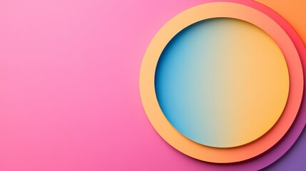 Obraz premium Colorful Abstract Circles on Pink Background for Creative Design