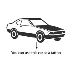 Car silhouette on white background