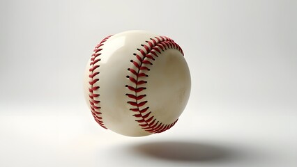 Vibrant Baseball in Mid-Air, Crisp Studio Shot with Precise Shadows and Highlights, Seamless Clipping Path