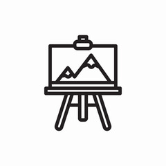 Artist easel painting creative art icon vector sign
