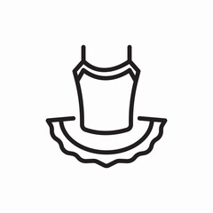 Ballet tutu dance costume performance icon vector sign

