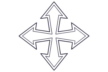 Fototapeta premium Outlined Minimal Broken Arrows Arranged Symmetrica - Perfect For Minimalist Designs, Art, And Decor With Unique Geometric Aesthetic