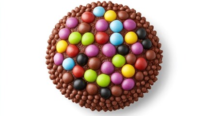 Chocolate Cake Colorful Candy Round Sweet Treat Delight