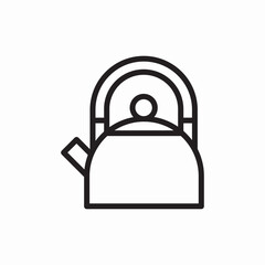 Whistling kettle hot water kitchen icon vector sign

