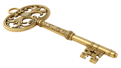 Ornate Golden Skeleton Key Antique, Vintage, Luxury, Access, Success