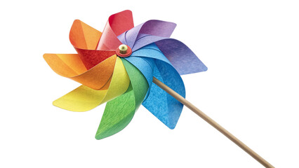 Colorful Rainbow Pinwheel Toy, Rotating Windmill, Childs Play, Bright, Summer Fun, Whimsical Design