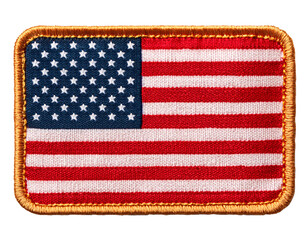 アメリカの国旗の刺繍のワッペン。(Embroidered United States of America flag patch.)

