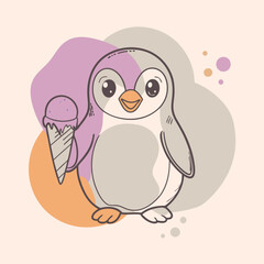 Obraz premium Christmas Penguin Cartoon Design