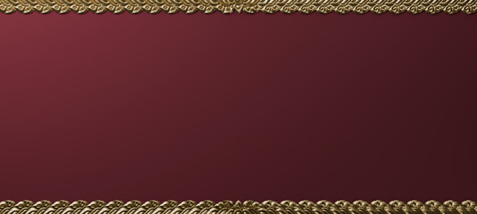 3D-rendered gold Thai ornamental patterns adorning the top and bottom edges, set against a rich burgundy red background
