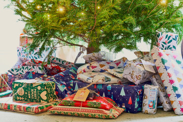 Christmas presents under the tree