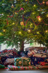 Christmas presents under the tree