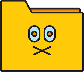 Amazed and Mute Folder Emoji
