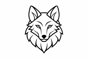 Continuous Line Art Wolf Head Icon ,Wolf head black silhouette Vector illustration. Wolf Head Vintage Logo Stock Vector.