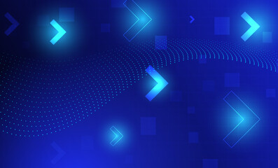 blue arrow circuit electronic networking high technology abstract background